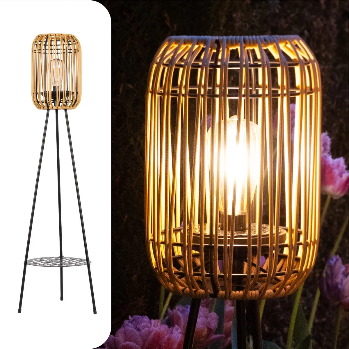 Gadgy Solar Tuinverlichting Staande Lamp Terras - Buitenlamp Zonne Energie Balkon & Tuin - Driepoot Tuinlamp Led Bu