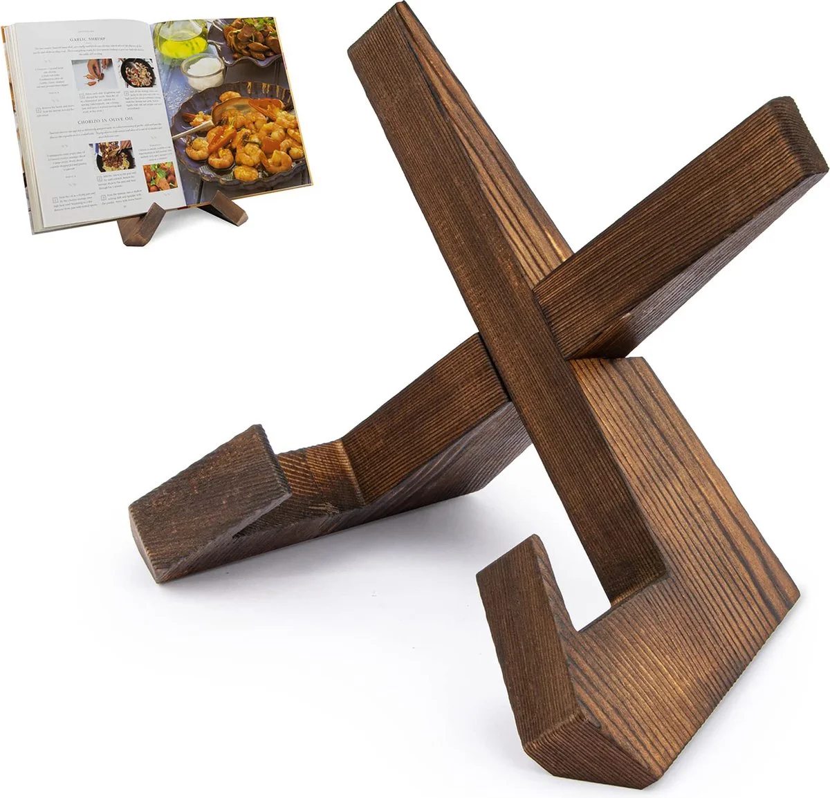 YONO Luxe Boekenstandaard Hout - Boeken Houder - Kookboek Standaard - Compact en Duurzaam