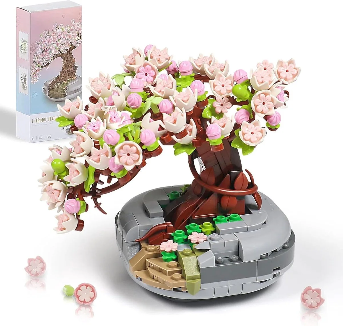 Bouwstenen speelgoed-Bonsai planten collectie-Niet geschikt voor LEGO - DIY Creatieve set Sakura-boomspeelgoed-Cadeaus v