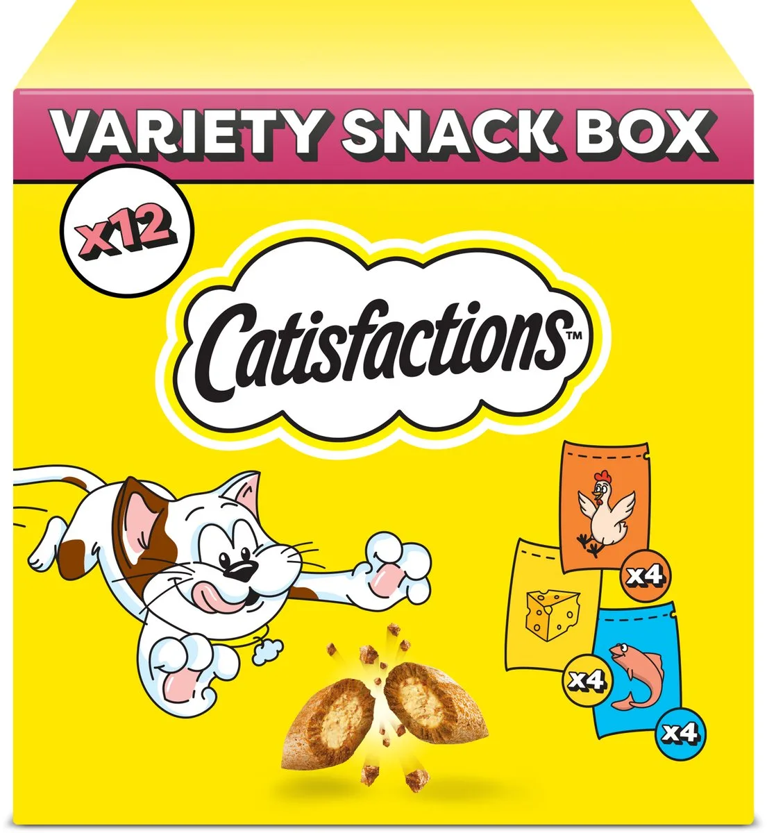 Catisfactions snacks variety box kip kaas zalm