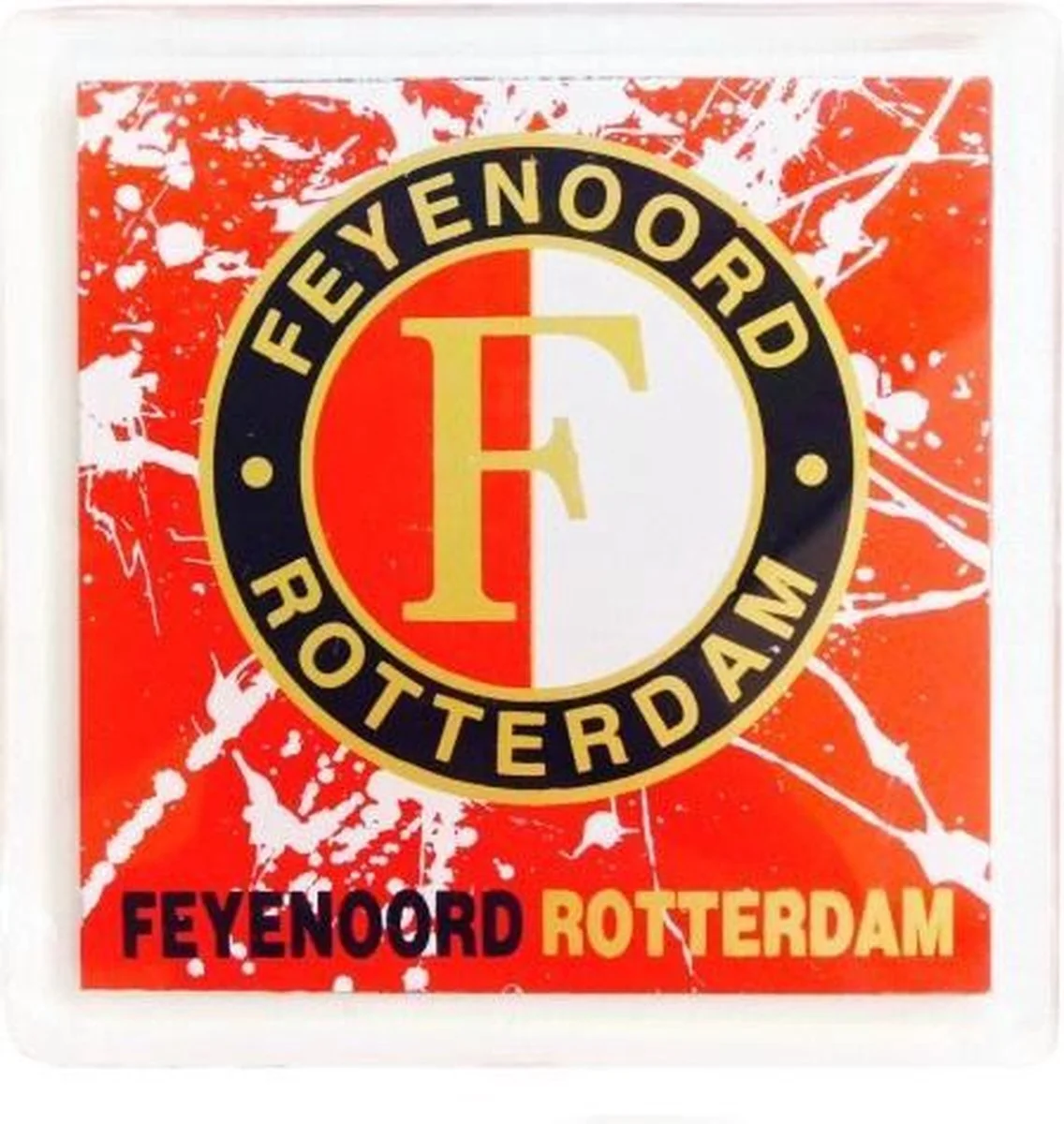 Magneet feyenoord: logo spetter 6x6 cm - Sleutelhanger - Zwart