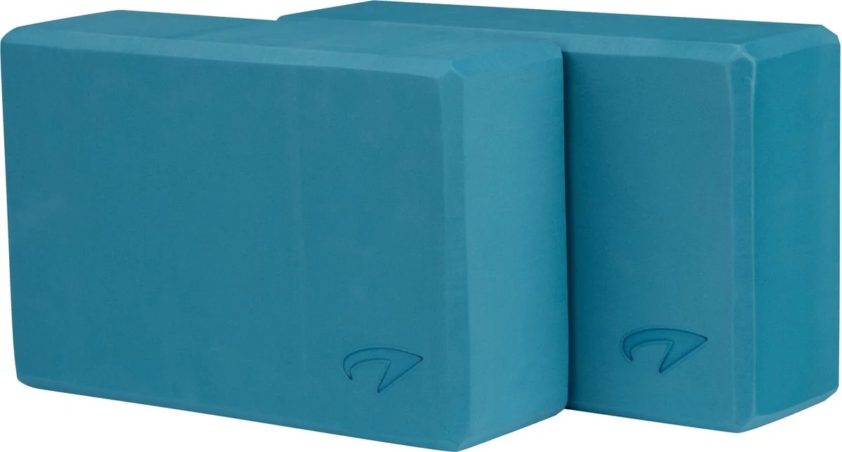 Avento Yoga Blok - Set van 2 - Foam - Blauw - 23 x 15 x 7.6 cm