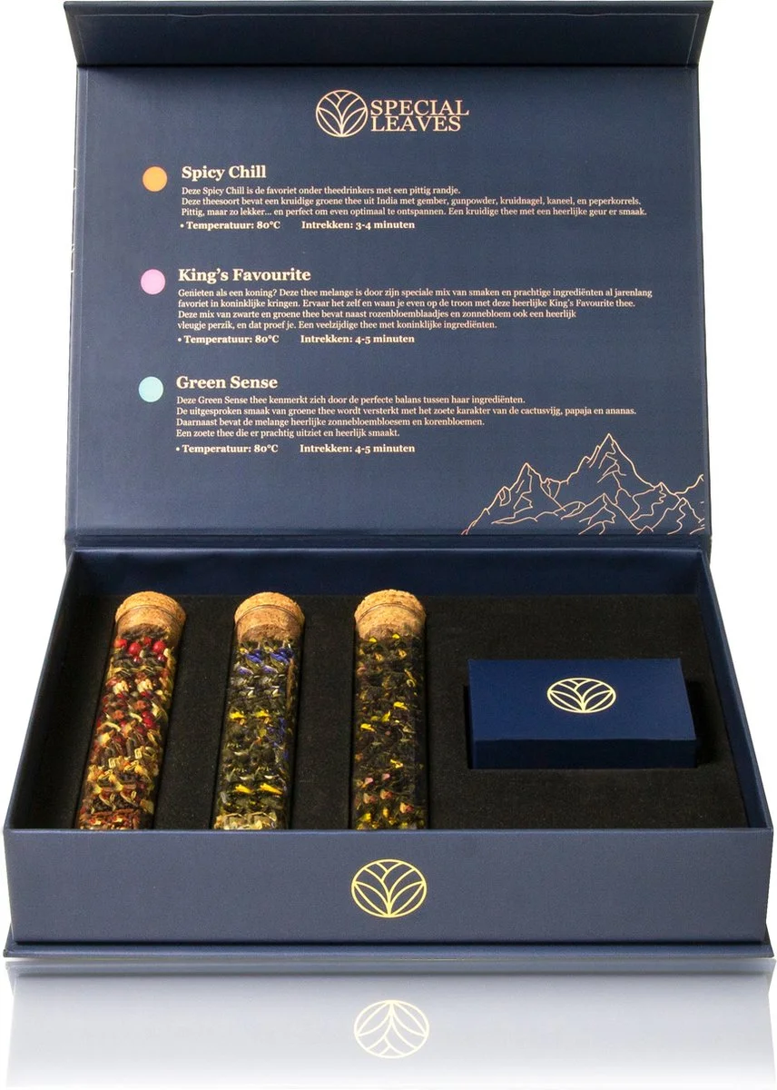Luxe Thee Pakket - 3 Smaken Verse Thee - Losse Thee - Origineel Cadeau - Geschenkset - Special Leaves - Power of Aroma