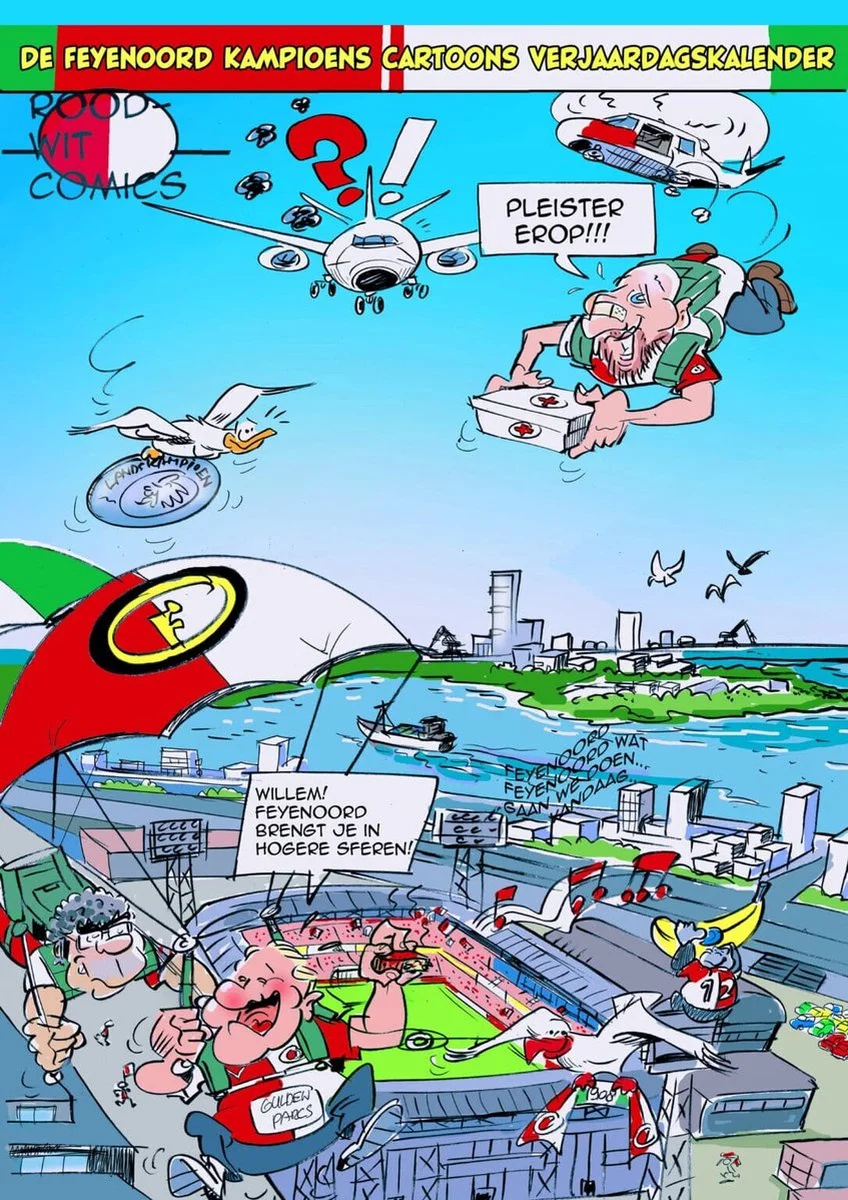 De Feyenoord kampioens-cartoons verjaardagskalender