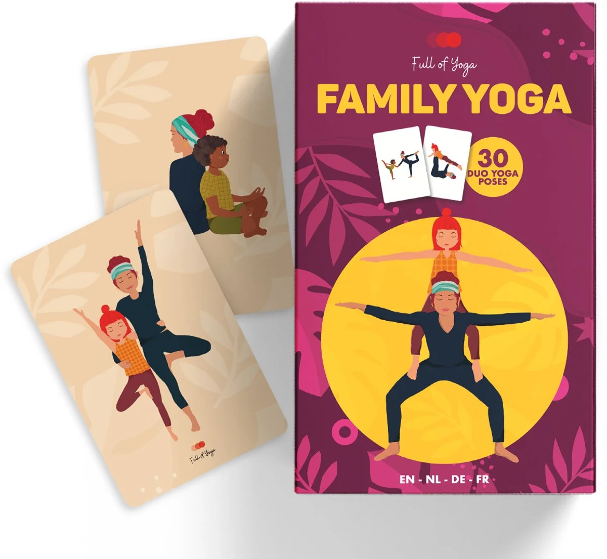 Full of Yoga - Kaartspel Samen Yoga - Yoga Kaarten - 30 Yoga Poses - Kinderyoga - Ouder en Kind Yoga
