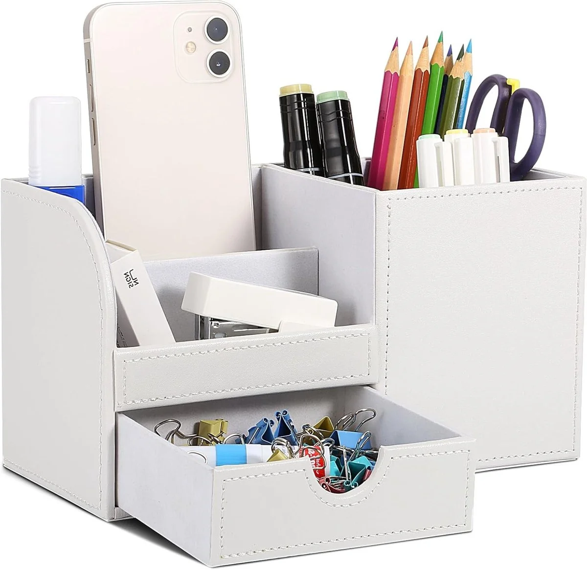 Elegante Desk Organizer voor Kantoor - PU Leer Pennenhouder, Potloodhouder en Bureau Accessoires voor Efficiënte Organis