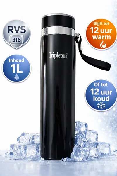 Tripleton luxe thermosfles 1 liter