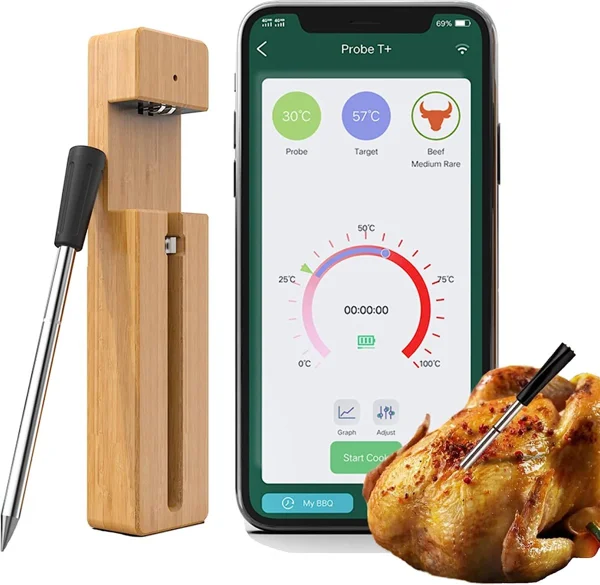 Draadloze vleesthermometer met app voor de barbecue