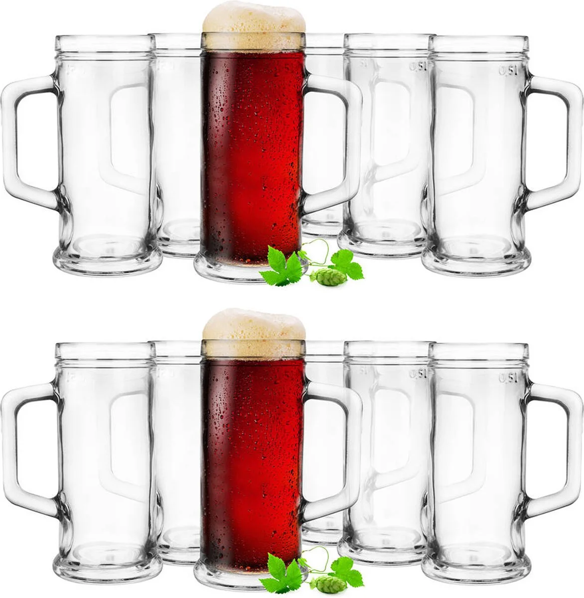 Set van 12 bierpullen 500 ml