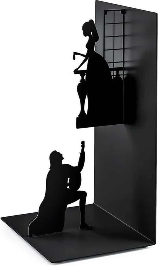 Balvi boekensteun Romeo en Juliet in zwart metaal