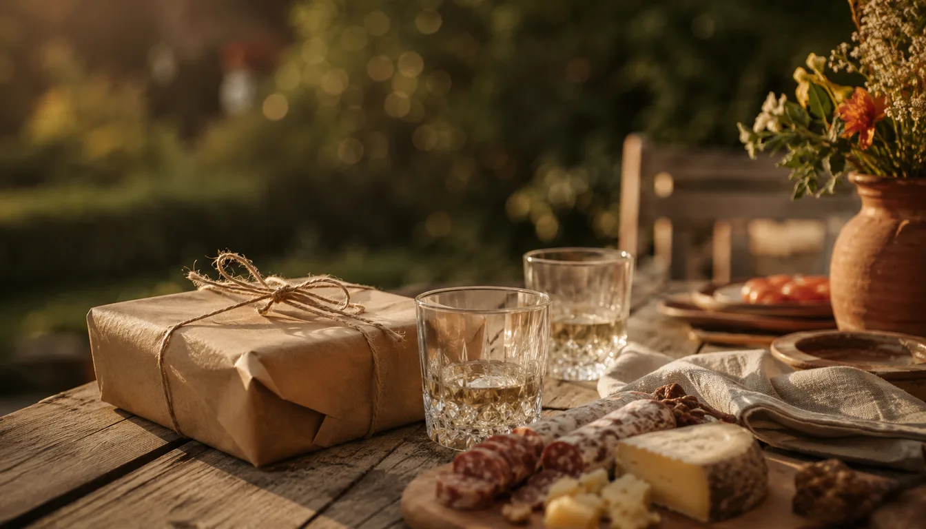 Cadeau voor een man van 50 jaar op een gedekte tafel
