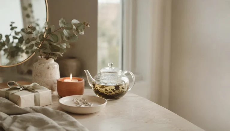Cadeau voor een vrouw van 50 jaar op een lichte tafel
