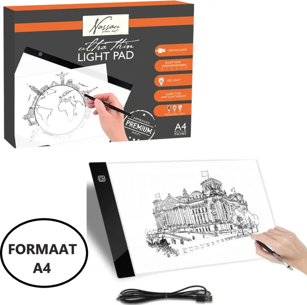 Nassau Fine Art A4 dimbare lightpad voor diamond painting