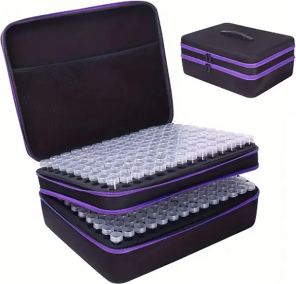Luxe diamond painting sorteerkoffer XXXL met 420 potjes