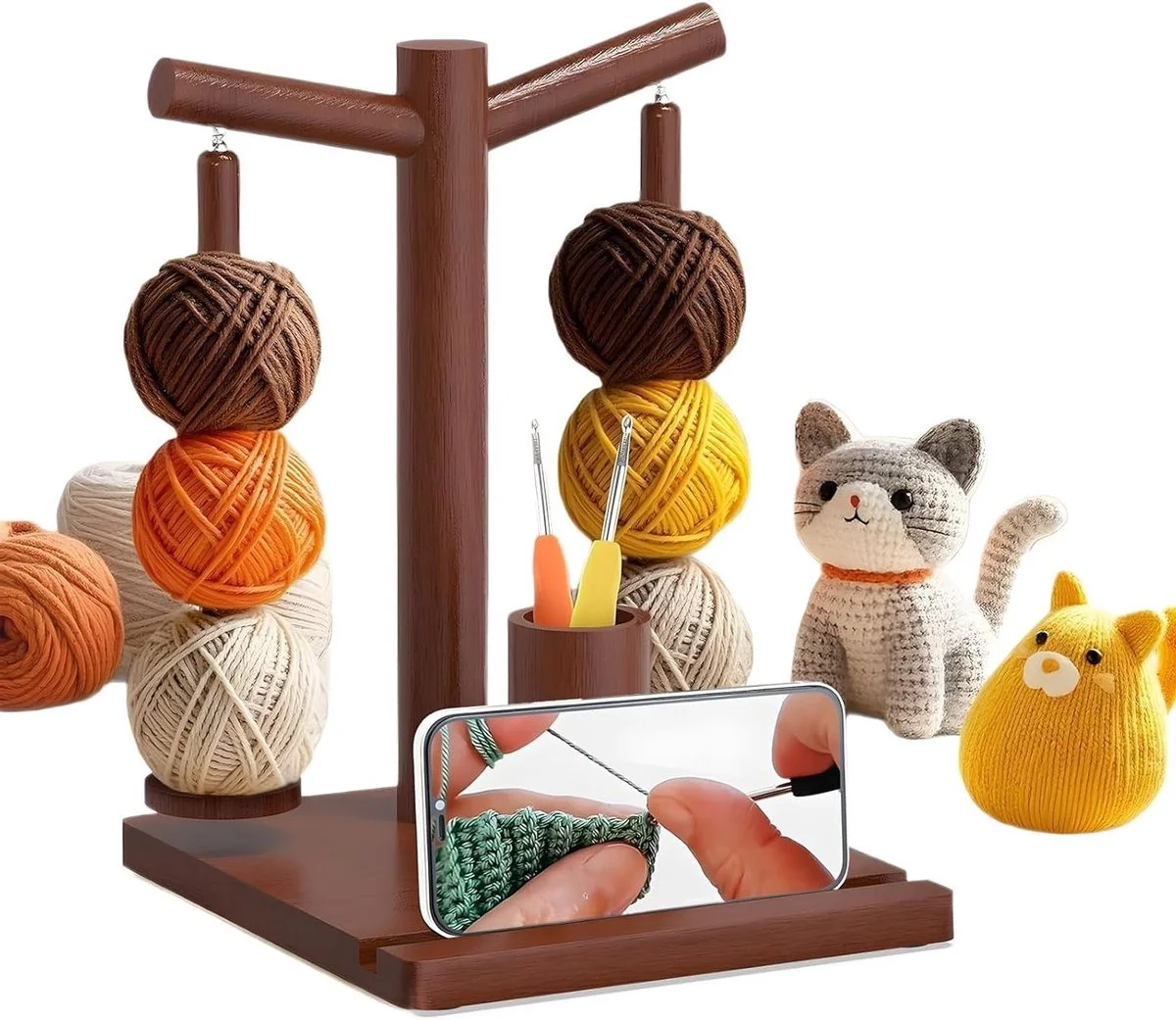 Houten magnetische wolwinder
