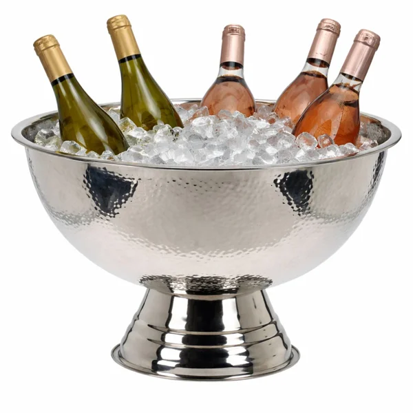 Zilverkleurige champagnekoeler voor het jubileum
