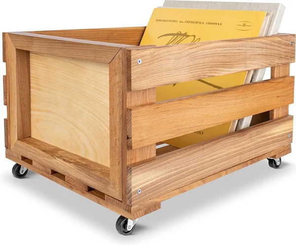 Houten opbergkist voor 80 platen