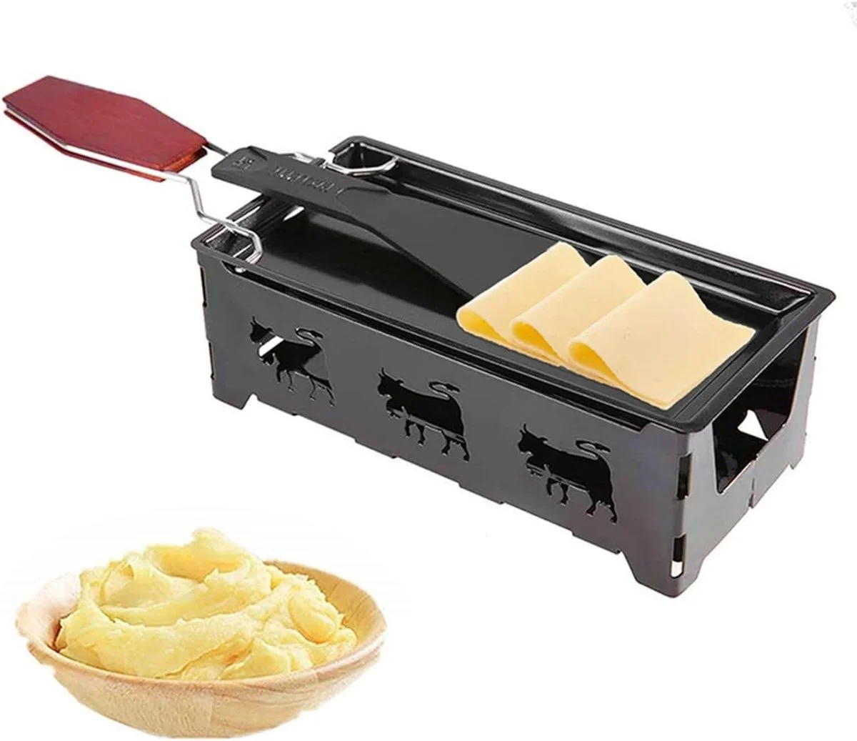 Mini raclette grill met opvouwbare handgreep