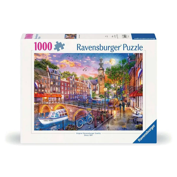 Ravensburger legpuzzel Amsterdam bij zonsondergang, 1000 stukjes