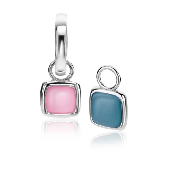 Zinzi zilveren oorbedels met turquoise edelstenen
