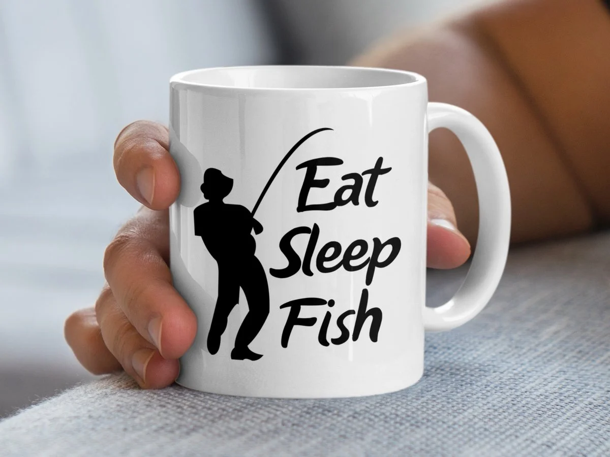 Grappige vissersmok Eat Sleep Fish