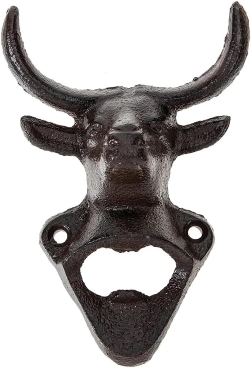 Wandflesopener in vorm van ossenkop