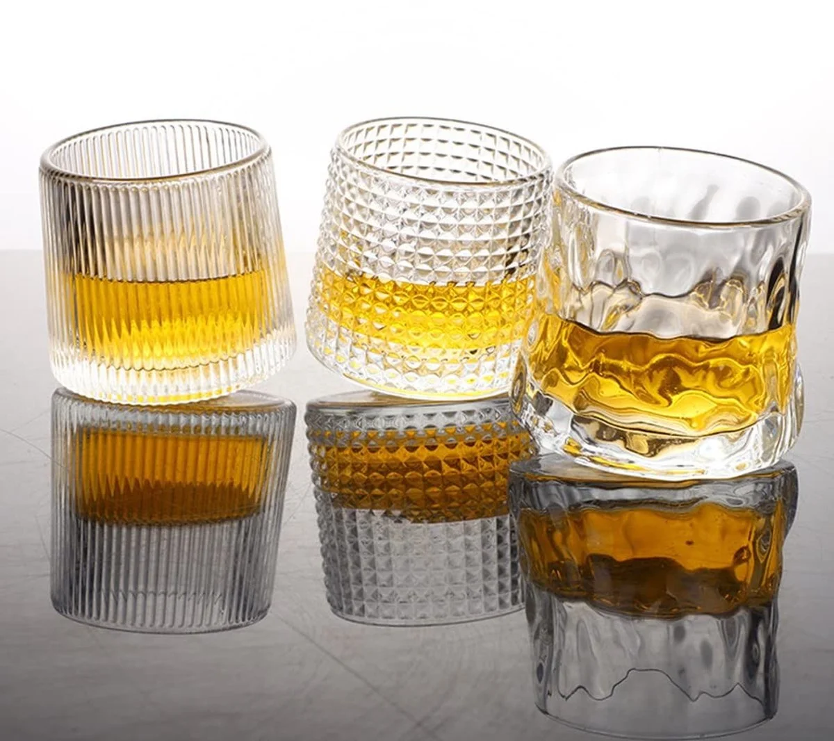 Handgeblazen kristallen whiskyglazen set van 3