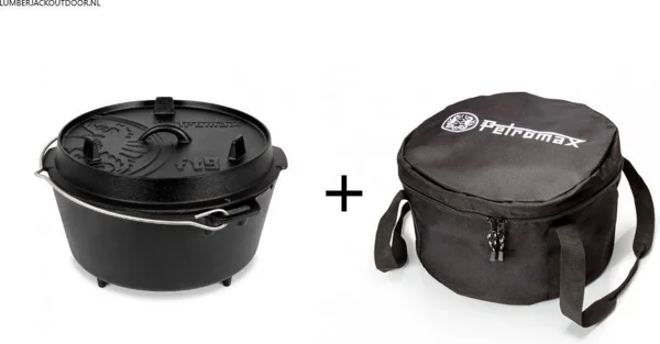 Petromax dutch oven set FT9 met pootjes en tas als cadeau voor barbecue liefhebber