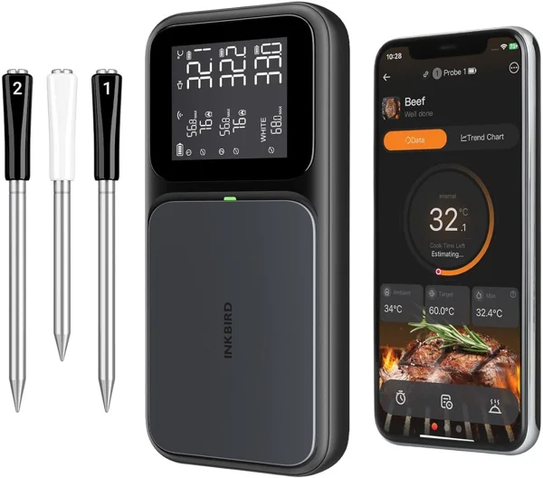 Inkbird wifi- en bluetooth-thermometer met 3 sensoren als cadeau voor barbecue liefhebber