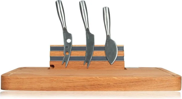 Boska Party Cheese Set, eikenhouten kaasplank met messen als afscheidscadeau voor een collega