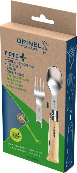 Opinel Picnic Plus reisbestek, 4-delig als afscheidscadeau voor een collega