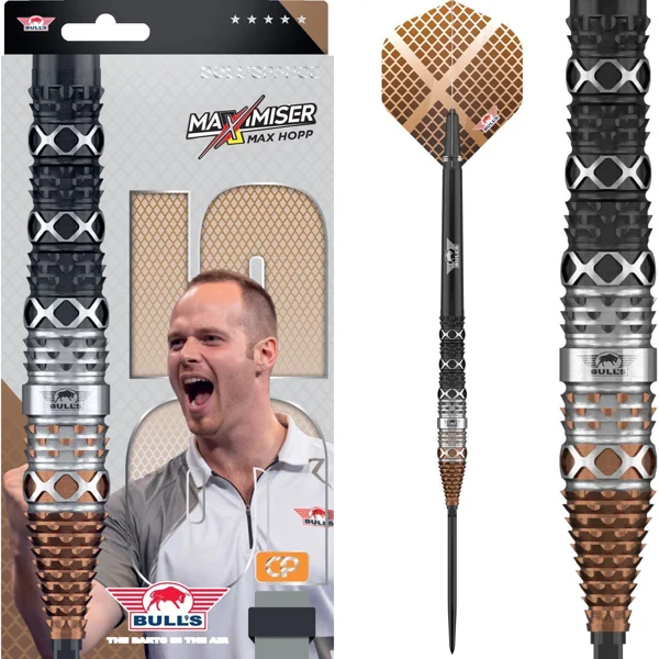 Bull's Max Hopp CP steeltip dartpijlen, 95% tungsten als cadeau voor dartliefhebber
