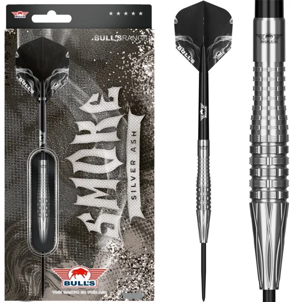 Bull's Smoke Silver Ash steeltip dartpijlen, 90% tungsten als cadeau voor dartliefhebber