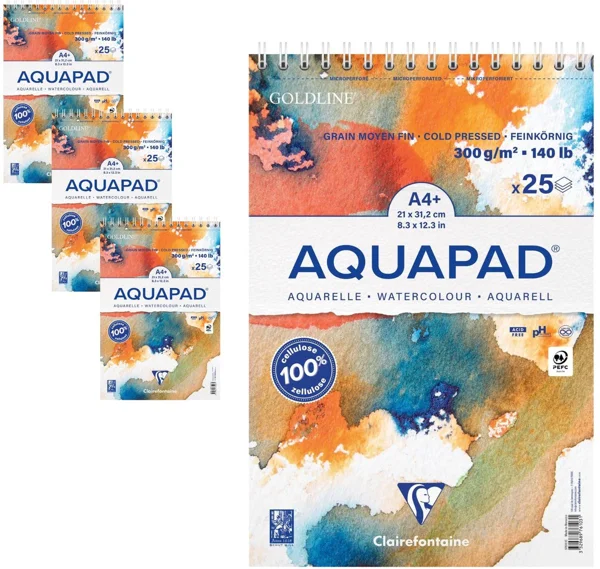 Clairefontaine Goldline Aquapad, A4 300 grams als cadeau voor handletteren