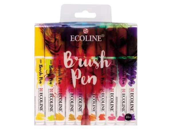 Talens Ecoline Brush Pen, 20 stuks als cadeau voor handletteren