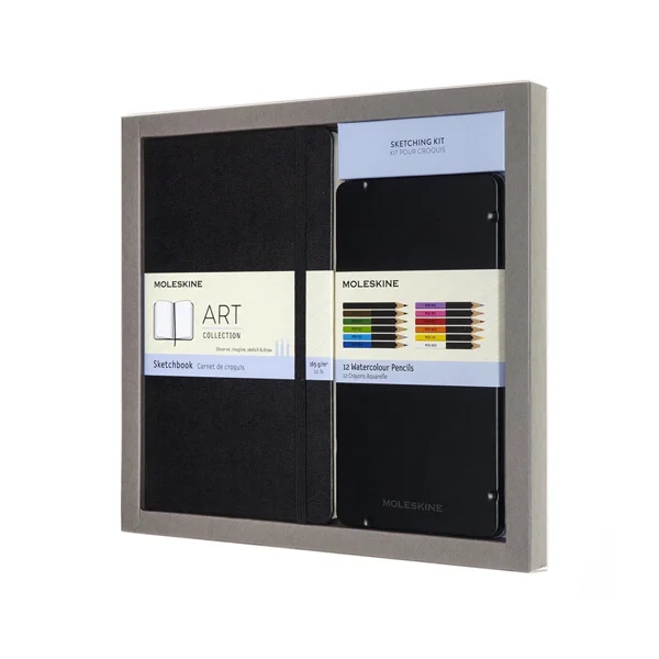 Moleskine Art schetsboek met kleurpotloden als cadeau voor handletteren