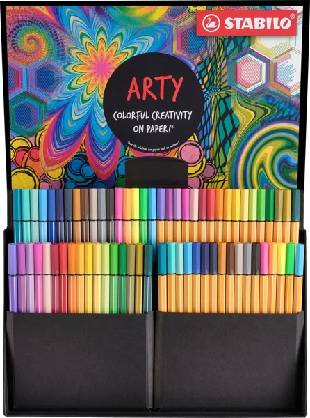 Stabilo Point 88 en Pen 68 ARTY box, 34 stuks als cadeau voor handletteren