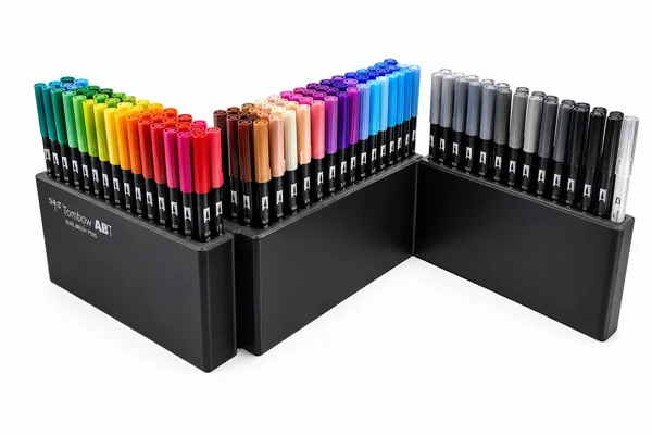 Tombow ABT Dual Brush organiser, 107 markers plus blender als cadeau voor handletteren