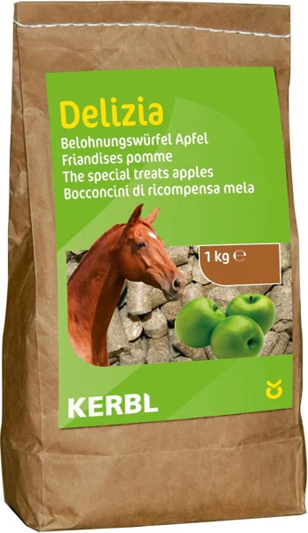 Kerbl Delizia bio-beloningsbrokjes appel, 1 kg als cadeau voor paardenliefhebber