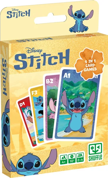 Shuffle Lilo & Stitch, 4 kaartspellen in 1 als sinterklaas schoencadeautje