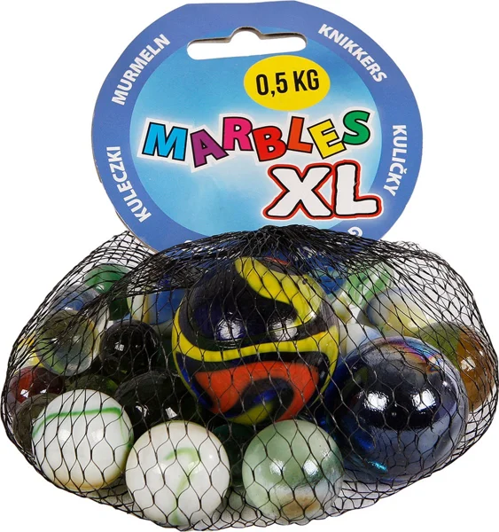 Hibba knikkers, 500 gram in een netje als sinterklaas schoencadeautje