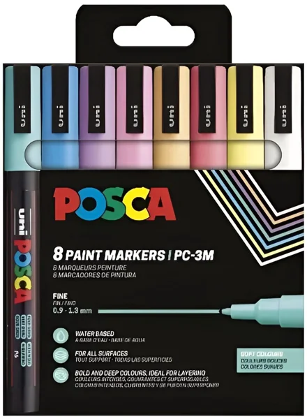 Uni Posca paintmarkers, etui van 8 als sinterklaas cadeau voor een tiener