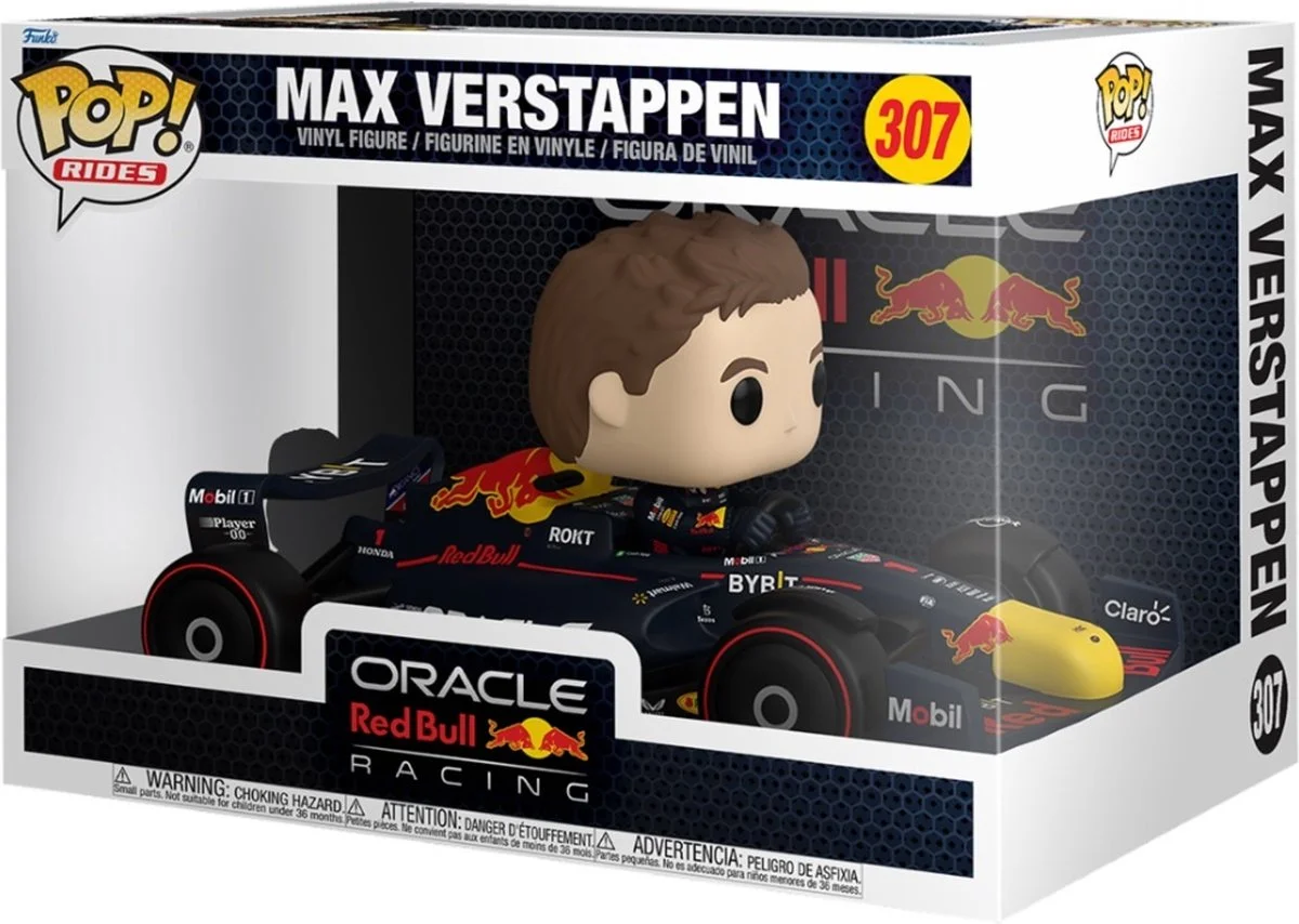 Funko Pop Rides Max Verstappen met RB20 als cadeau voor een formule 1 fan