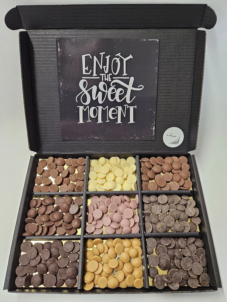 Belgische chocolade callets proeverij box als cadeau voor een foodie