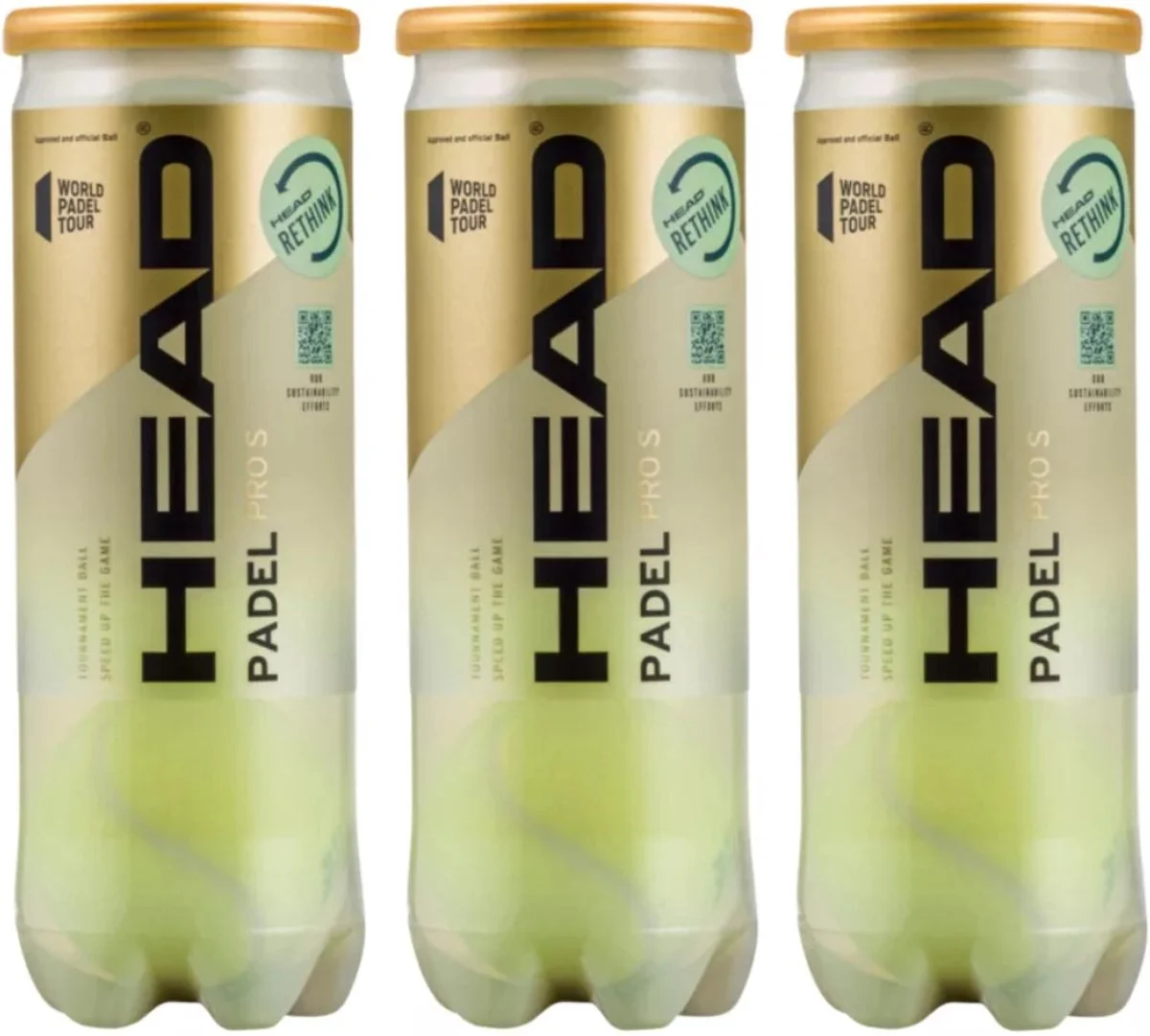 Head Padel Pro S padelballen drie blikken als cadeau voor een padelliefhebber