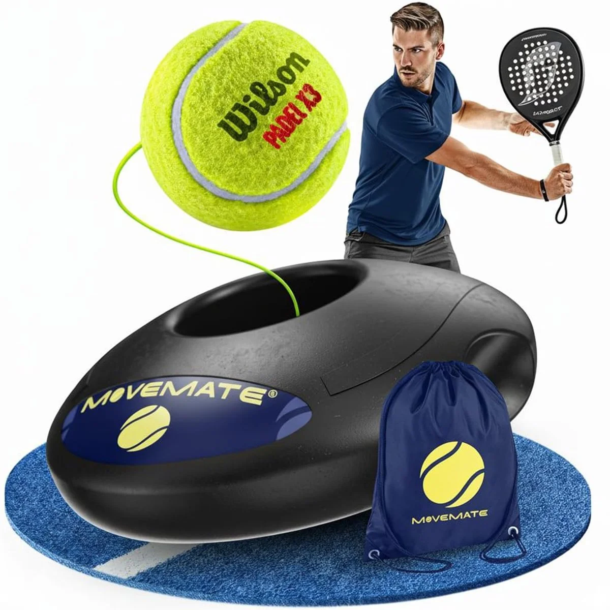 padel solo trainer met bal aan elastisch koord als cadeau voor een padelliefhebber