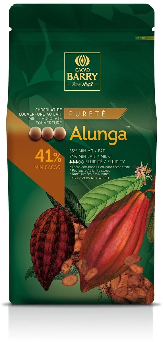 Cacao Barry Alunga melkchocolade callets 1 kilo als cadeau voor een chocoladeliefhebber