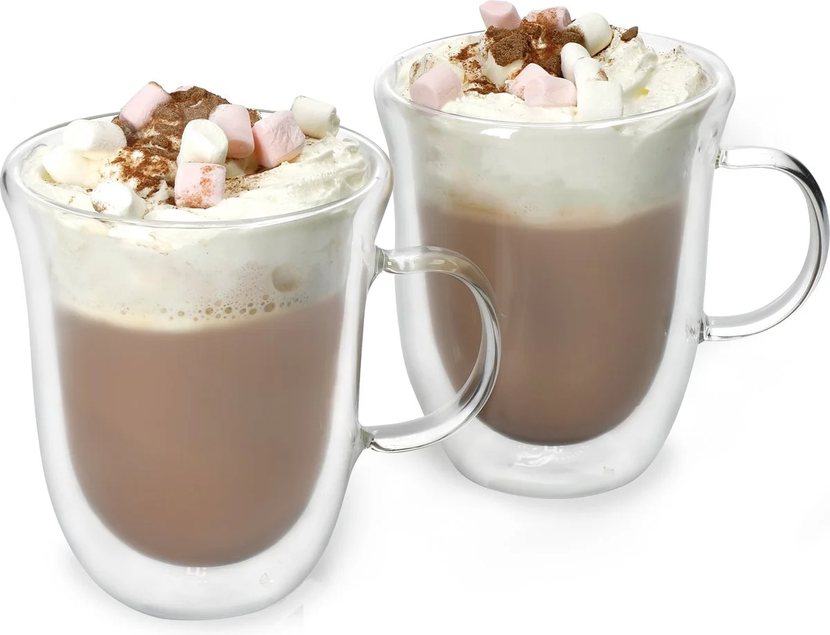La Cafetière dubbelwandige chocolademelkglazen set van 2 als cadeau voor een chocoladeliefhebber