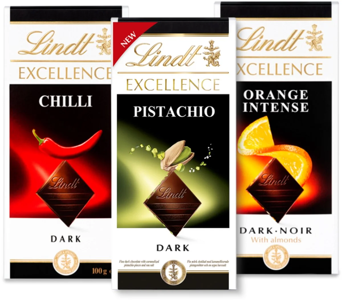 Lindt Excellence proefpakket met drie pure chocoladerepen als cadeau voor een chocoladeliefhebber