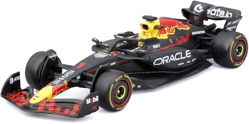 Bburago Red Bull Racing RB21 - #1 Max Verstappen - Formule 1 2025 - donkerblauw/rood/geel kleurstelling - scha
